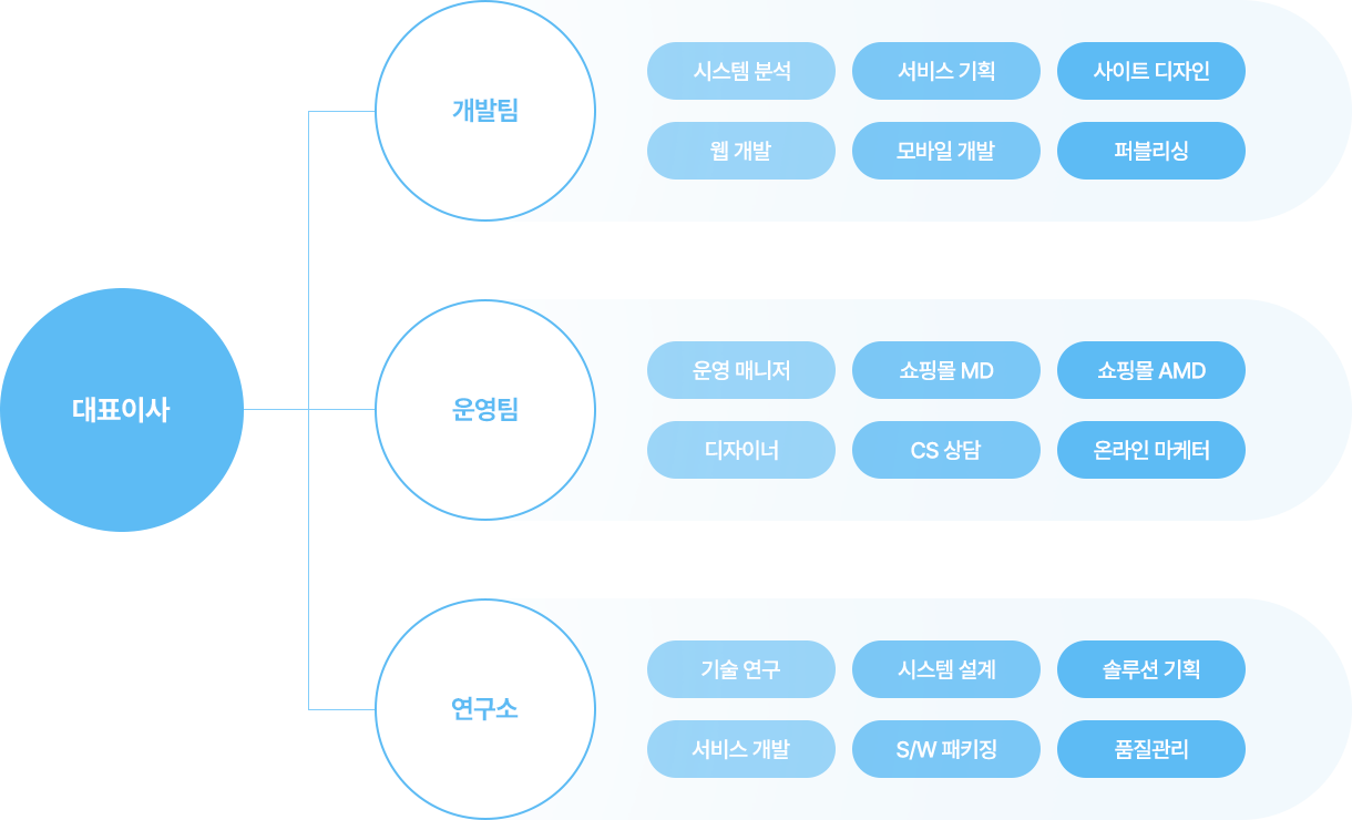 수인소프트 조직도